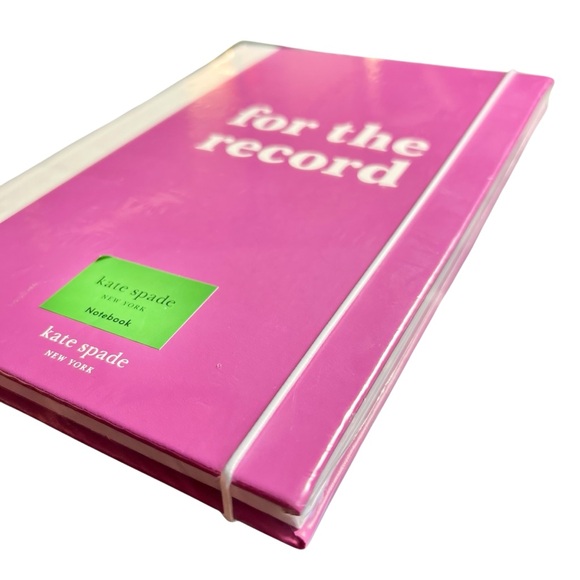 Kate Spade Pink Hardcover For the Record Take Note XL Notebook with Ribbon - Picture 5 of 6